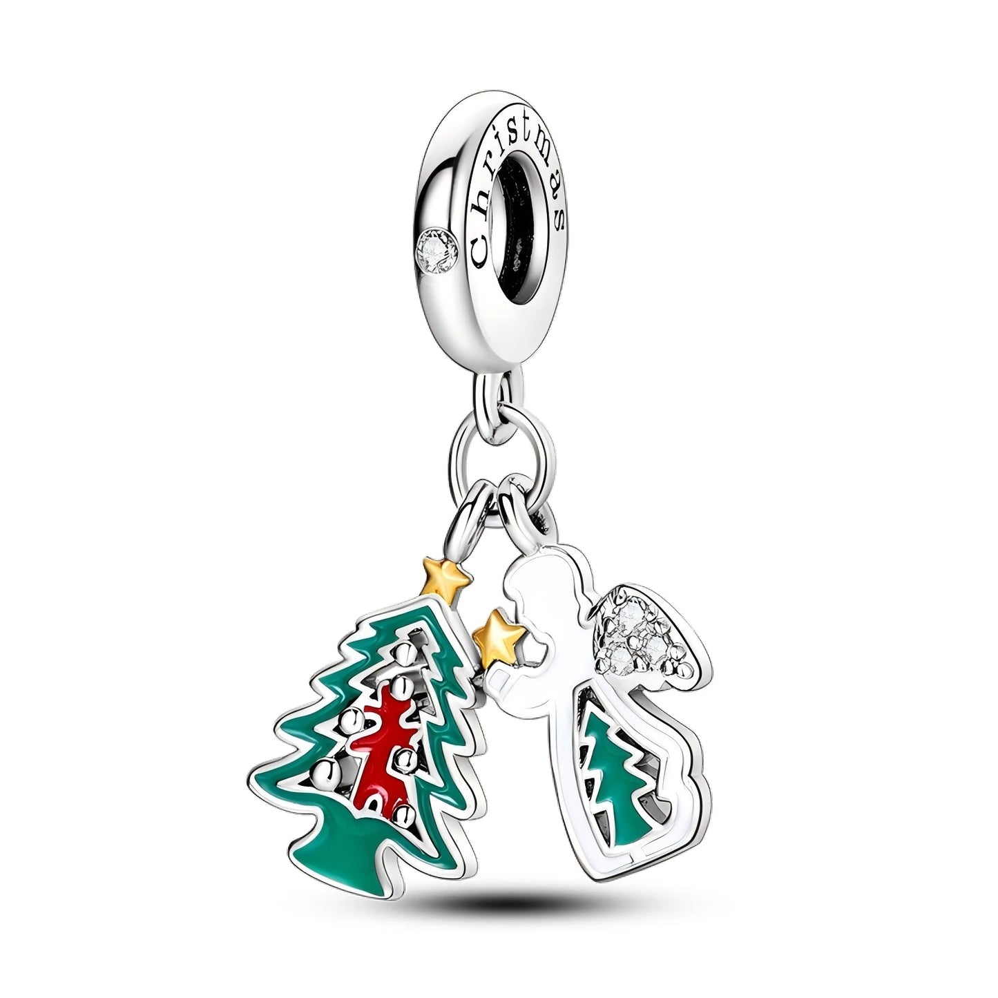 NEW 925 Sterling Silver Christmas Bell Ring Beads Snowman Heart Elk Christmas Tree Fit Original Bracelet DIY Jewelry Party Gift