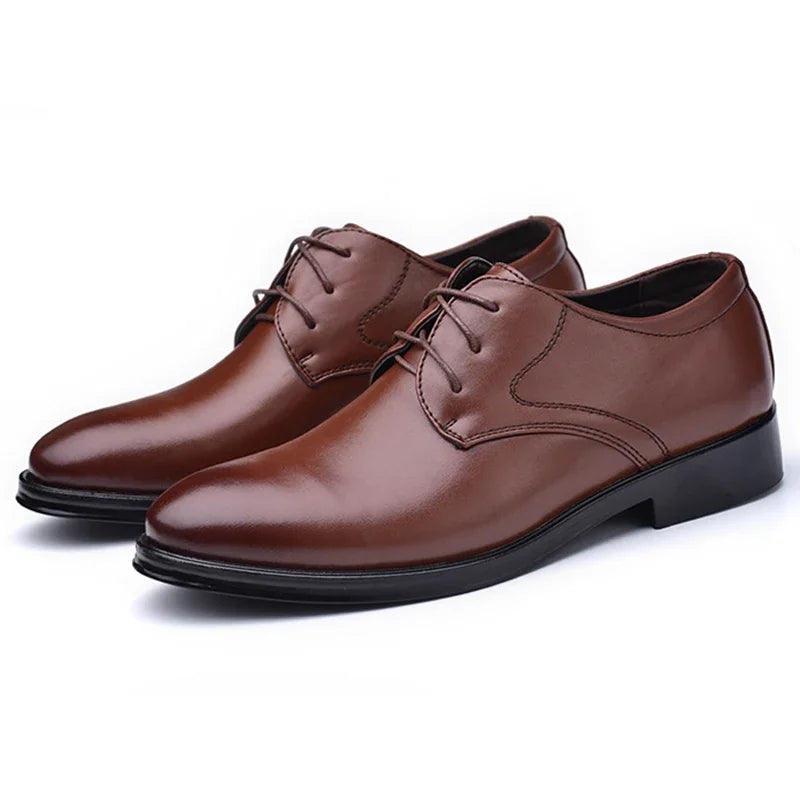 Men's Shoes Black Leather Formal Shoes for Men Oxfords Male Wedding Party Office Business Shoe Man zapatos de hombre Plus Size