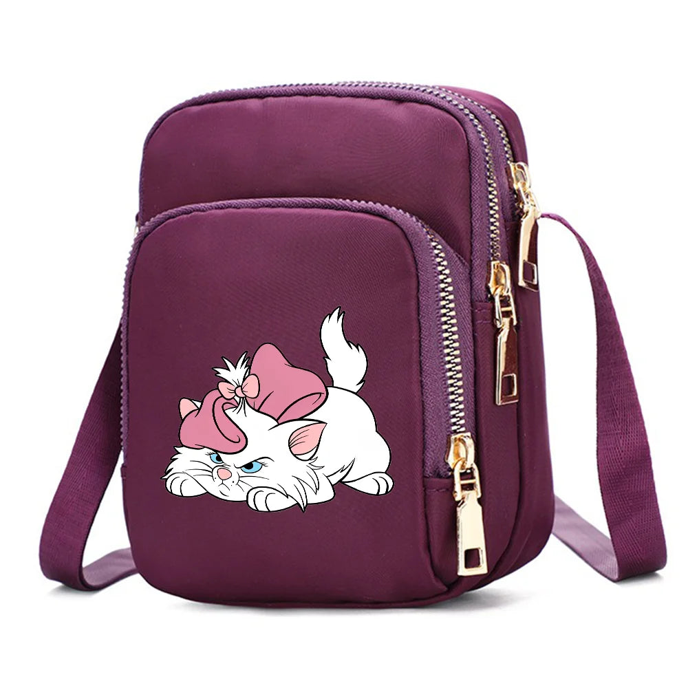 The Aristocats Marie Cat Women Shoulder Bags Cell Phone Purse Crossbody Shoulder Strap Handbag Female Girls Bags Causal Bag Gift