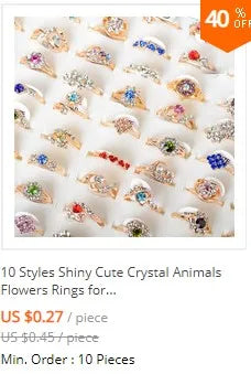 New Fashion Chain Link Ring Full Rhinestone Vintage Flower Double Finger  For Women Girl Party Jewelry Gift Accessories