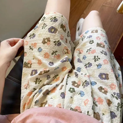 2024 New Summer Shorts Pajamas  Women Shorts  Women's Bottoms Soft Pants Cute floral print Loose Pants Womens Pajama Pant