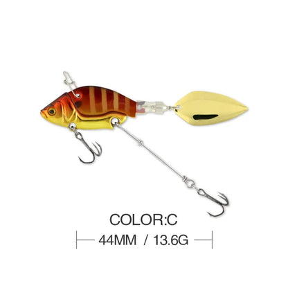 NEW Rotating Metal VIB vibration Bait Spinner Spoon Fishing Lures 13.6g 4.4cm Jigs Trout Winter Fishing Hard Baits Tackle Pesca