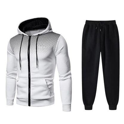 Men's Tracksuit Two-Piece Hoodie + Track Pants Jacket Pullover Casual Outdoor Sports Fashion Streetwear Zipper Hooded Set