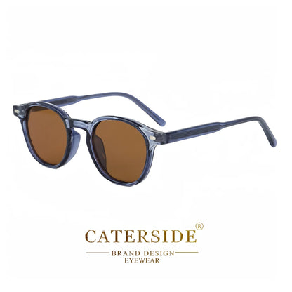 Caterside Polarized Round Sunglasses Men Punk TR Frame Core Insert Leg Retro Sun Glasses Women Set Driving Fishing Eyewear UV400