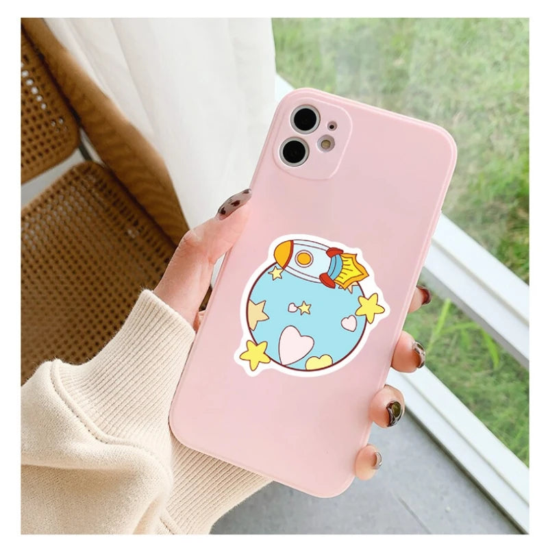 50pcs Space Planet Sticker Planet Meteorite Combination Astronaut Sticker Cute Sticker Pack Laptop Skin Waterproof Phone Case