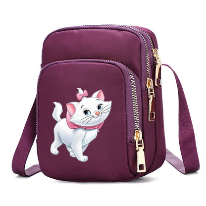 The Aristocats Marie Cat Women Shoulder Bags Cell Phone Purse Crossbody Shoulder Strap Handbag Female Girls Bags Causal Bag Gift