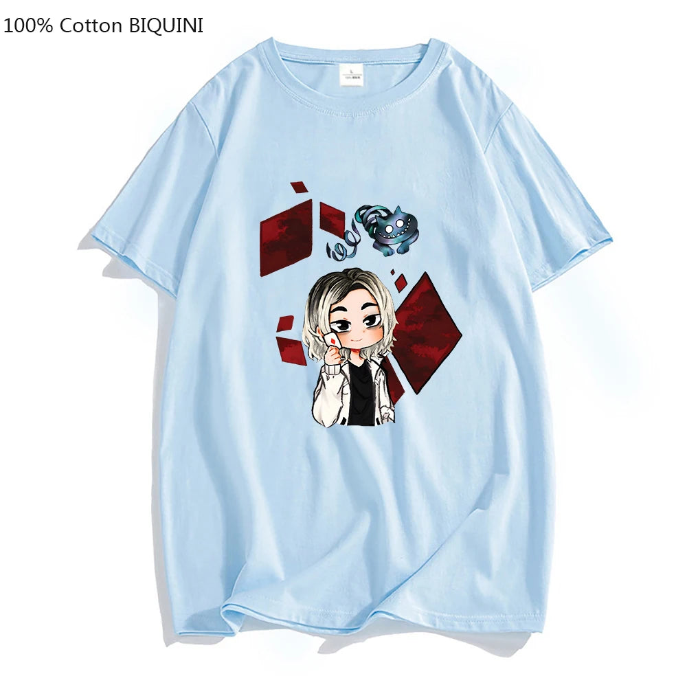 Alice In Borderland  Emblem Oversized Tshirt Men T Shirts Fashion Japanese Anime T-shirt Four Seasons 100% Cotton Short Sleeve