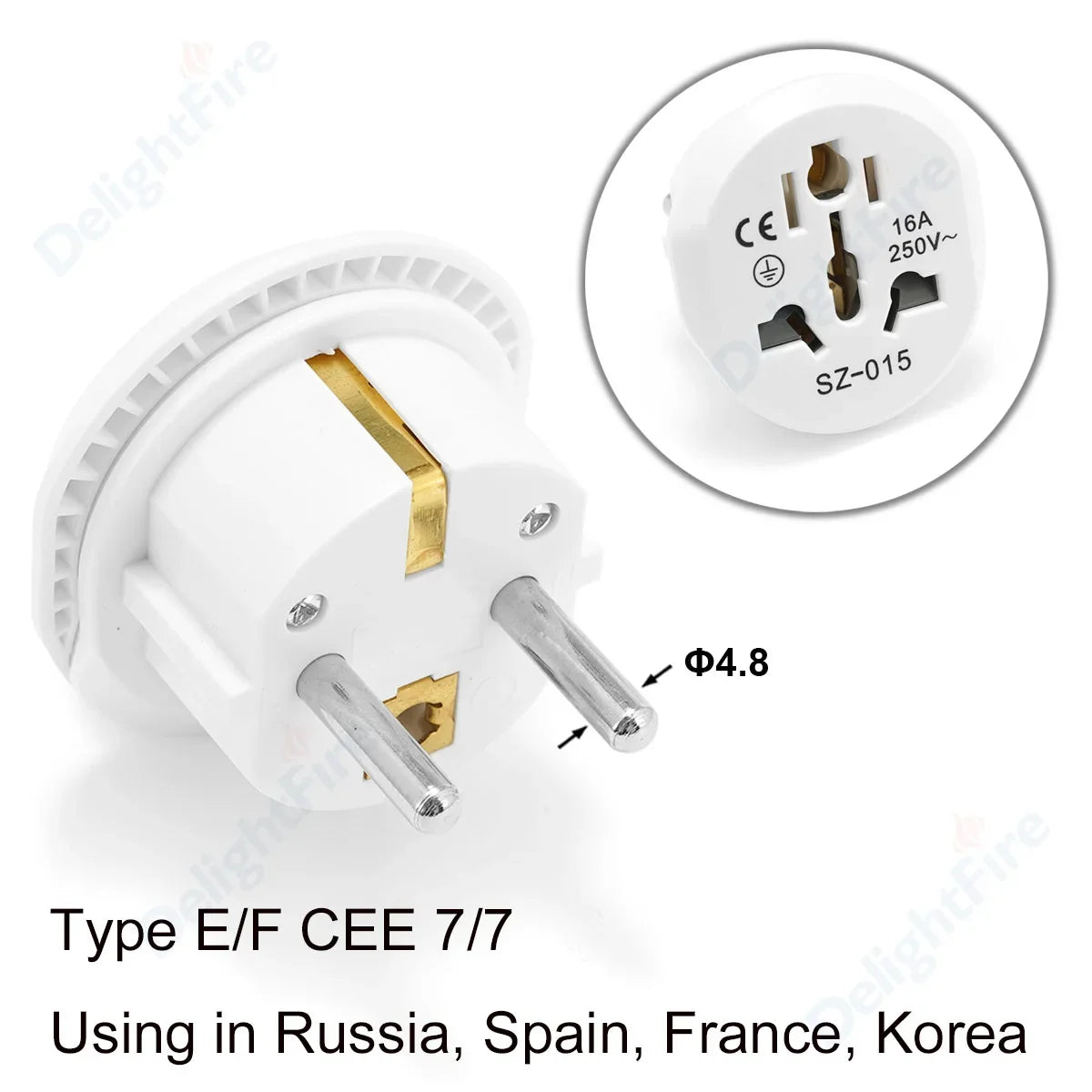 Universal Plug Adapter FR AU UK US To EU Travel Power Adapter  American To European Euro Converter Adapter Wall Electric Socket