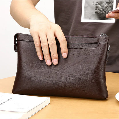 Fashion Brand Design Business Clutch Bag High Quality PU Leather Envelope Bags Casual Travel Men's Wallet Cell Phone Pocket