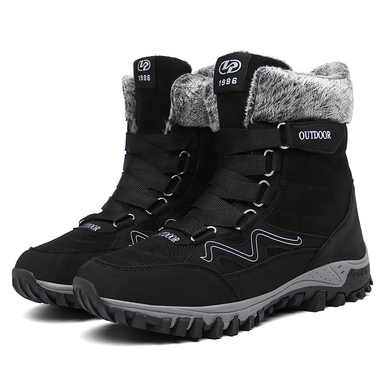 Winter Boots Men 2023 New Warm Plush Snow Boots Unisex Women Outdoor Work High Top Hiking Shoes Non-slip Mid-Calf Boots