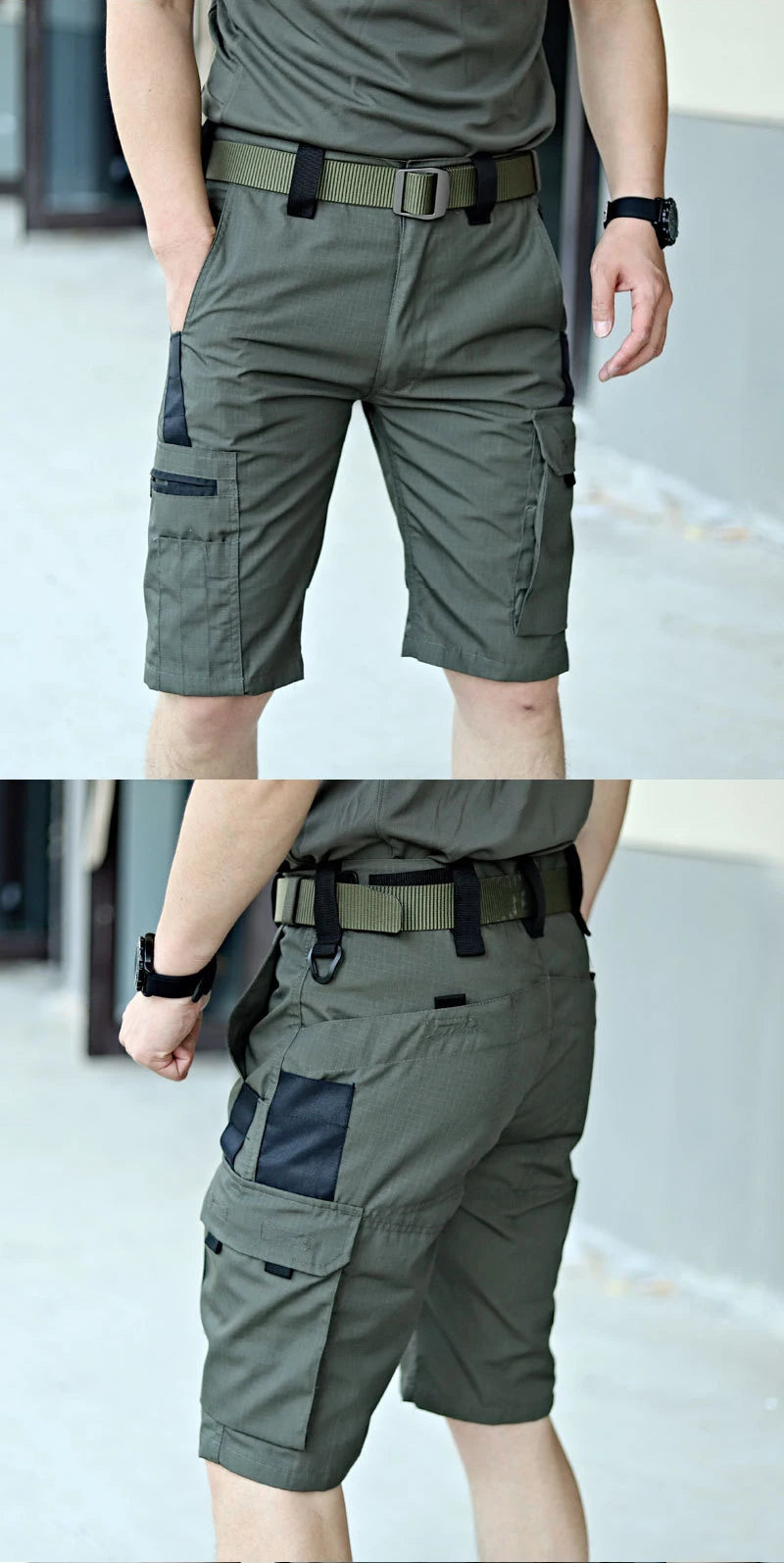 Men's Summer Casual Tactical Shorts Waterproof Military Cargo Shorts Quick Dry Multi-pocket Male Outwear Hiking Training Shorts