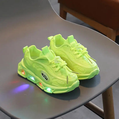 Children Glowing Sneakers Boys Led Lighted Casual Shoes 2023 Spring Autumn Candy Color Breathable Kids Shoes Girls Sports Shoes