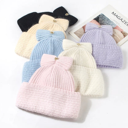 VISROVER 12 Colors Solid Real Cashmere Beanies Winter Hat For Woman Acrylic Hat Woman Autumn Warm Skullies For Man Wholesales