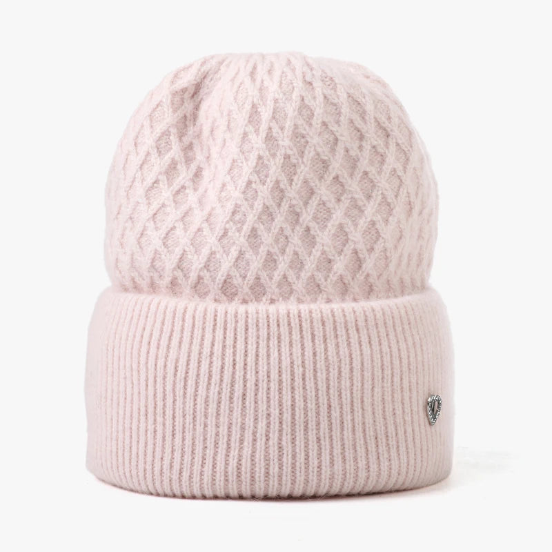 VISROVER 12 Colors Solid Real Cashmere Beanies Winter Hat For Woman Acrylic Hat Woman Autumn Warm Skullies For Man Wholesales