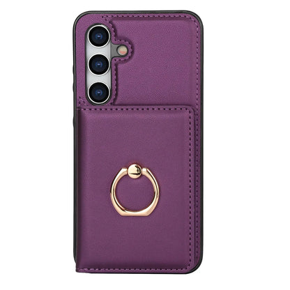 Wallet Case with Card Holder, 360° Rotation Ring Kickstand Magnetic Clasp for Samsung Galaxy A55/A35/A25/A12/A15/A54/A14/A73/A53