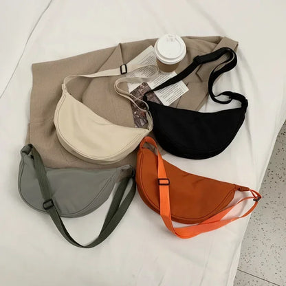 Solid Color Chest Bag For Women Large Capacity Travel Crossbody Female Half Moon Belt Bag Ladies Daily Street Fanny Packs 2024