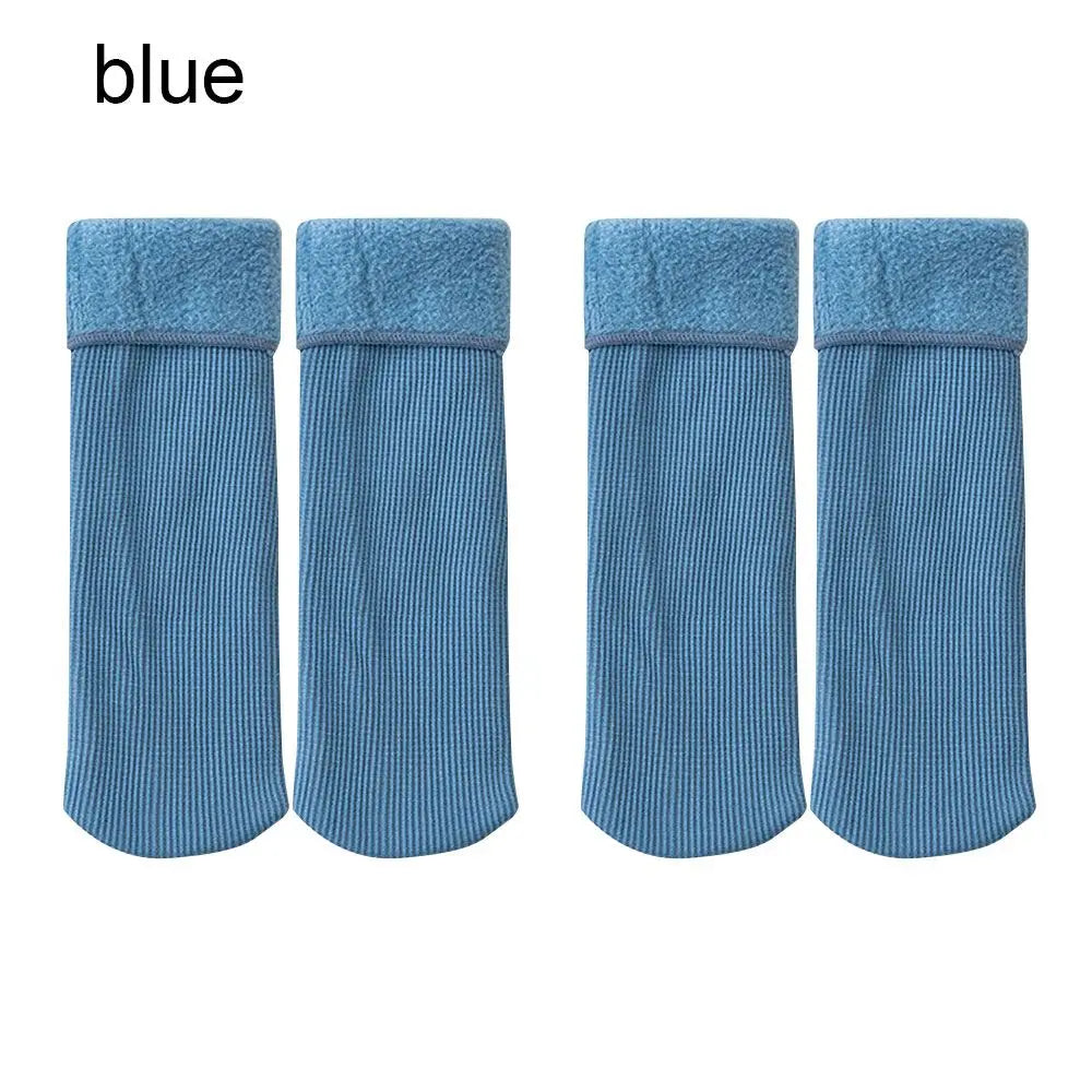 2Pairs Winter Wamer Socks Children Velvet Thicken Seamless Home Floor Socks Snow Thermal Keeping Sleeping Socks For Boys Girls