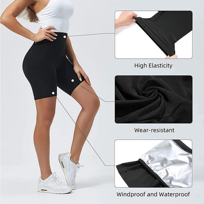 Sauna Slimming Pants Long Waist Trainer Sweat Hot Thermo Weight Loss Women Fat Burner Shorts Compression Leggings Trimmer