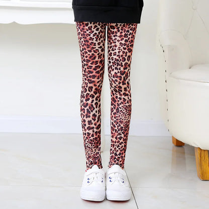 Girls Leggings Ice Cream Elastic Floral Stretch Pants Children Student Yoga Running Pants Soft Skinny Trousers Teenage 2-13Yrs