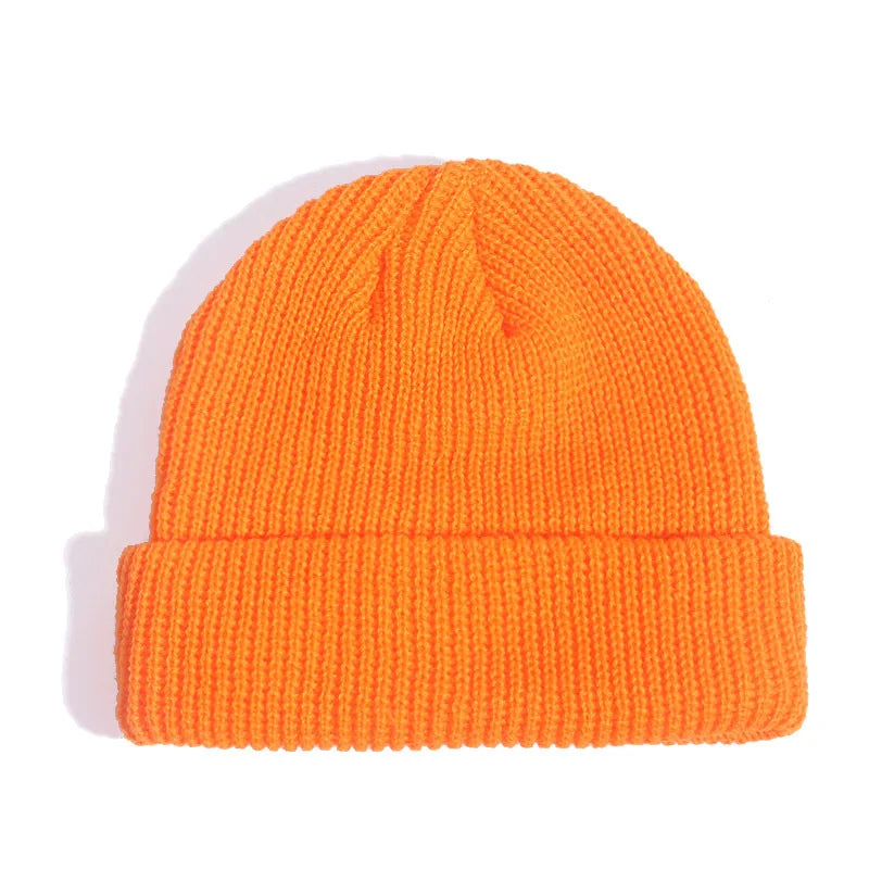 Winter Hats for Unisex New Beanies Knitted Solid Fluorescent  Caps Warmer Casual Beanies Trendy Hat  All-match Multicolor Candy