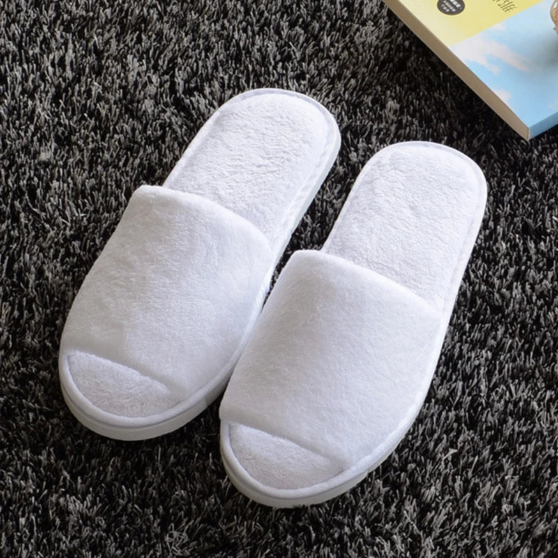 New Winter Women Fur Slippers Open Toe Flip Flops Thicken Warm Plush Home Shoes Couple Indoor Slippers for Bedroom Slides