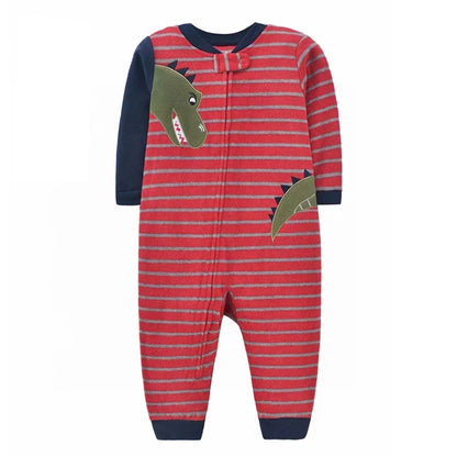 Baby Clothes Spring Autumn Warm Rompers Infant Boy Girl Indoor Pajamas Zipper Fleece Babe Animal Jumpsuit Clothing 9 -24 Months