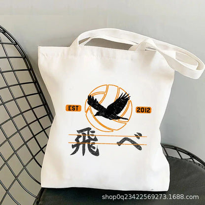 Anime Haikyuu Printed Canvas Bag Original Night One Shoulder Student Fashion Handbag in Stock