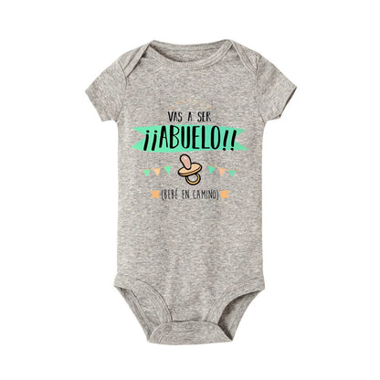 Hello Grandparent I'm on My Way See You Soon Print Newborn Romper Pregnancy Announcement Clothes Baby Reveal Bodysuit for Family