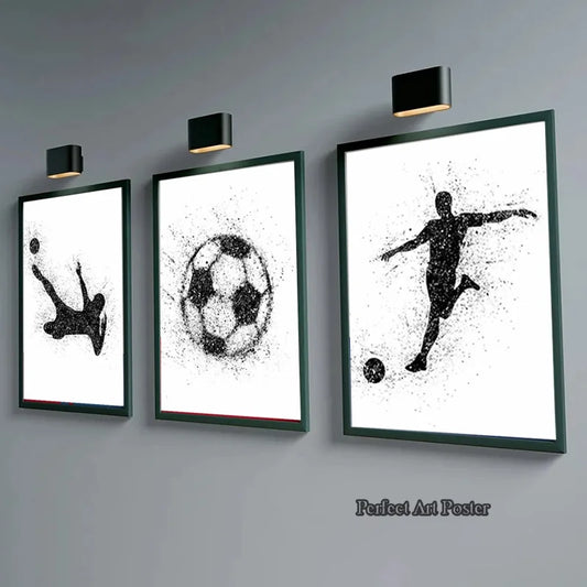 Watercolor Football Man Playing Soccer Sport Canvas Painting Posters Prints Wall Art Modern Pictures Gifts Home Boys Room Decor