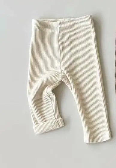 Baby Simple Solid Leggings Girls All-match Striped Skinny Pants Kids Cotton Elasticity Slim Pants Newborn Boy Stretch Trousers