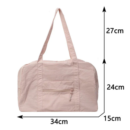 Casual Large Capaci Nylon Cloth Bag Women 2024 New Fashion Commuter Shoulder Bag Short-Distance Travel Bag Fitness Bags