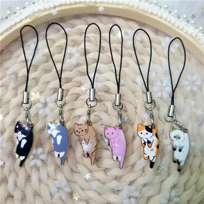 Cat Lanyard for IPhone Samsung Huawei Xiaomi Mobile Phone Case Strap Kitten Key Chains Bag Pendant Decoration Keychain Gift