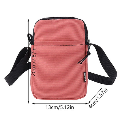 Simple Trendy Macaron Solid Color Shoulder Crossbody Canvas Bag Versatile Fashion Zero Wallet Samll Square Phone Bags For Girls