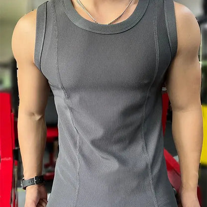 New Men's Casual Tank Top Summer Fitness Training Elastic Base Layer 2024 Sleeveless Sports Vest bodybuilding gym t shirt men