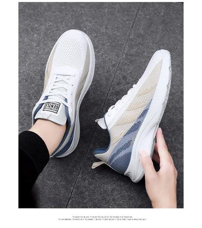 Men's Spring New Casual Running Shoes Sports Tennis Shoes Soft-soled Ultra-light Student Delivery Shoes