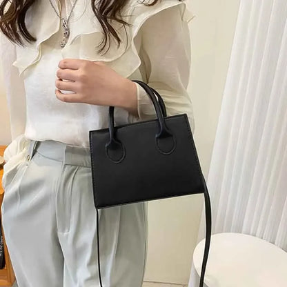 Minimalist Black Small Square Bag All-Match Top Handle Purse Classic Shoulder Bag for Work Women Handbags Crossbody Bags bolsas