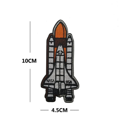 Space Badge Embroidery Hook Loop Patches Astronaut Military Hat Cloth Backpack Armband Stickers Appliques Patches for Clothing