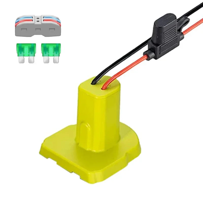 Power Wheels Adapter for Ryobi 18V Battery with Fuse Switch DIY Battery Adapter Connector for Ryobi 18V Nimh/Nicd/Li-ion Battery