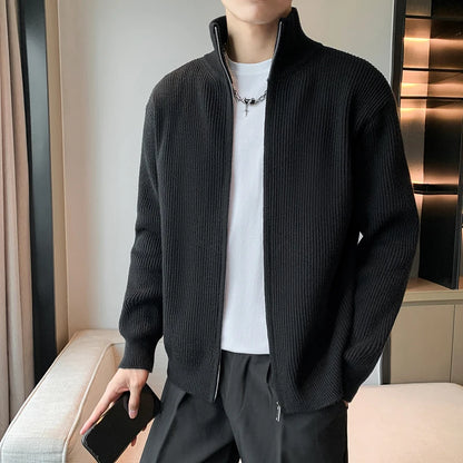 Autumn Turn Down Neck Cardigan Sweater Men Women Streetwear Loose Style Korean Knitwear Jacket Fashion Brand Mens Cardigan Z17