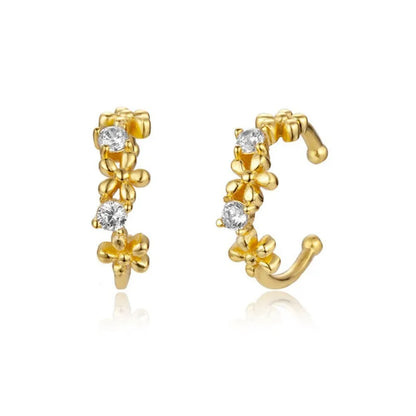 Gold Silver Filled Stud Earrings for Women Vintage CZ Zircon Cross Unusual Long Drop Earring Jewelry Earings Girls Wholesale