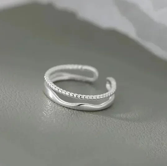 925 Sterling Silver Unique Simple Ring For Women Fashion Jewelry Finger Open Vintage Handmade Ring Allergy For Party Gift