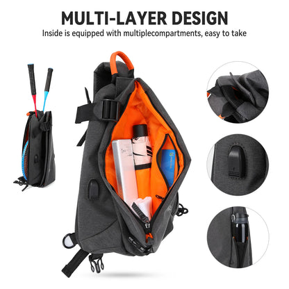 Anti-Theft Crossbody Sling Bag for Men Women,Small Backpack One Shoulder Bag, Chest Bag Sling Backpack for Hiking Biking Travel