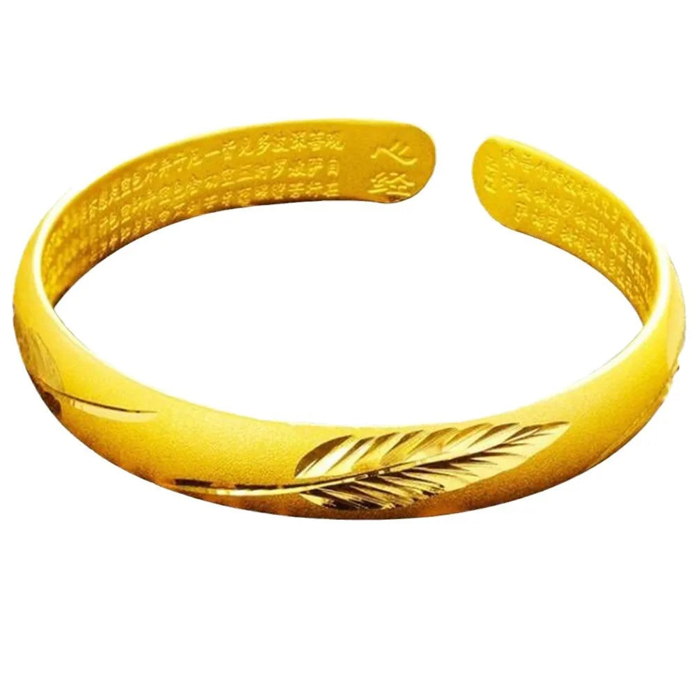 925 Sterling Silver Gold Colour Leaf Bangles Bracelet For Women Luxury Quality High Jewelry Wholesale Free Divery Jewellery