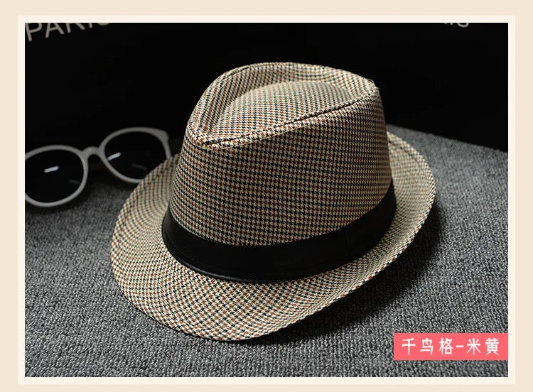 Summer Fedora Hat for Men Fashionable Elegant Vintage Black Women White Red Brim 1920s Panama Top Jazz Beach Unisex Classic Cap