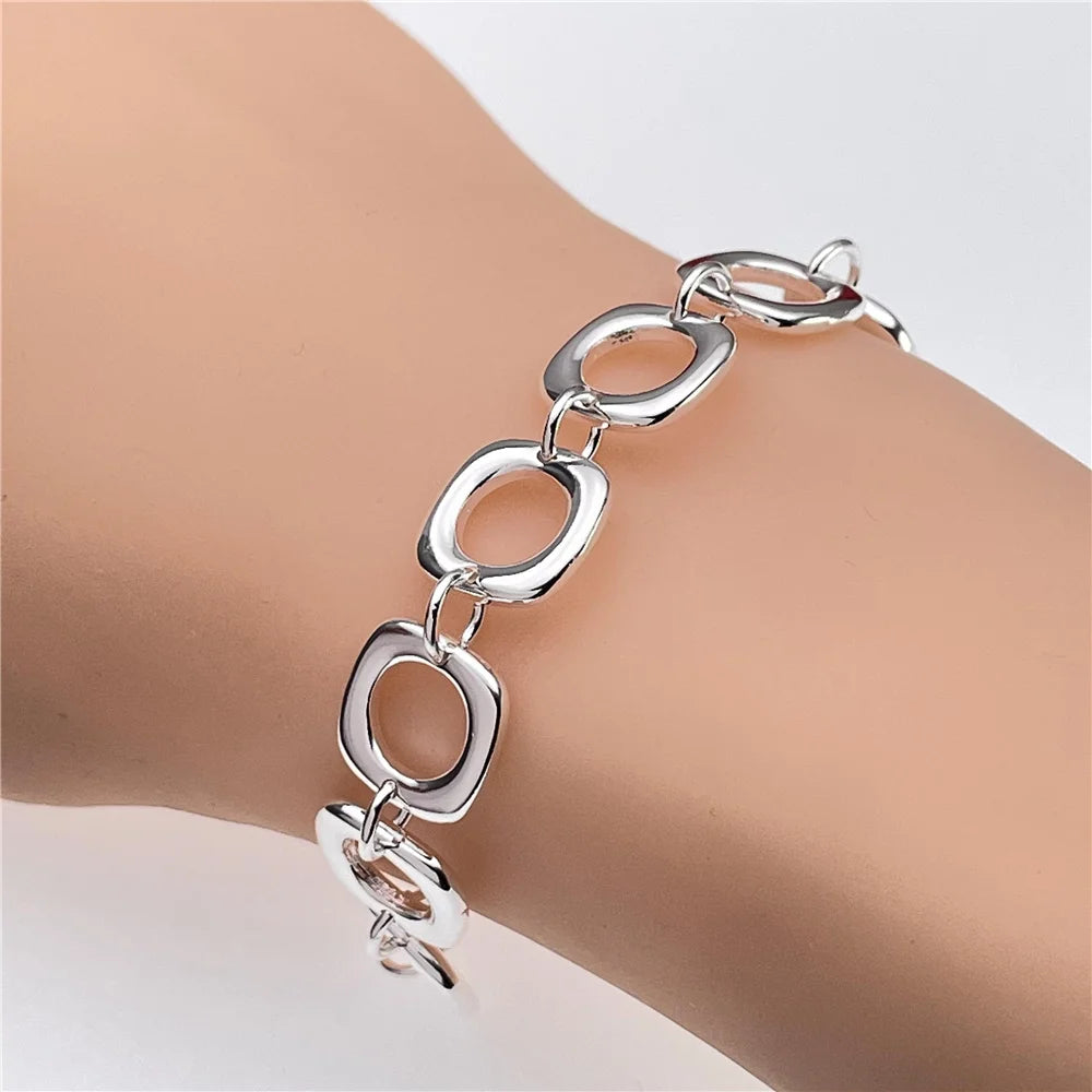 Andara Wholesale 925 Silver Bracelet Elegant Chain High Quality Jewelry For Men&Women Christmas Gifts