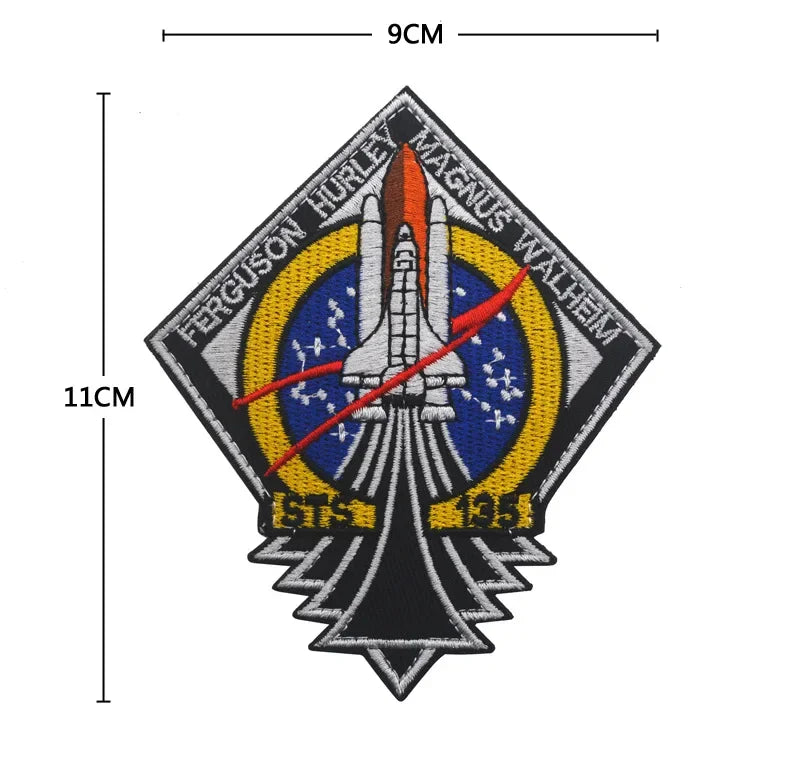 Space Badge Embroidery Hook Loop Patches Astronaut Military Hat Cloth Backpack Armband Stickers Appliques Patches for Clothing