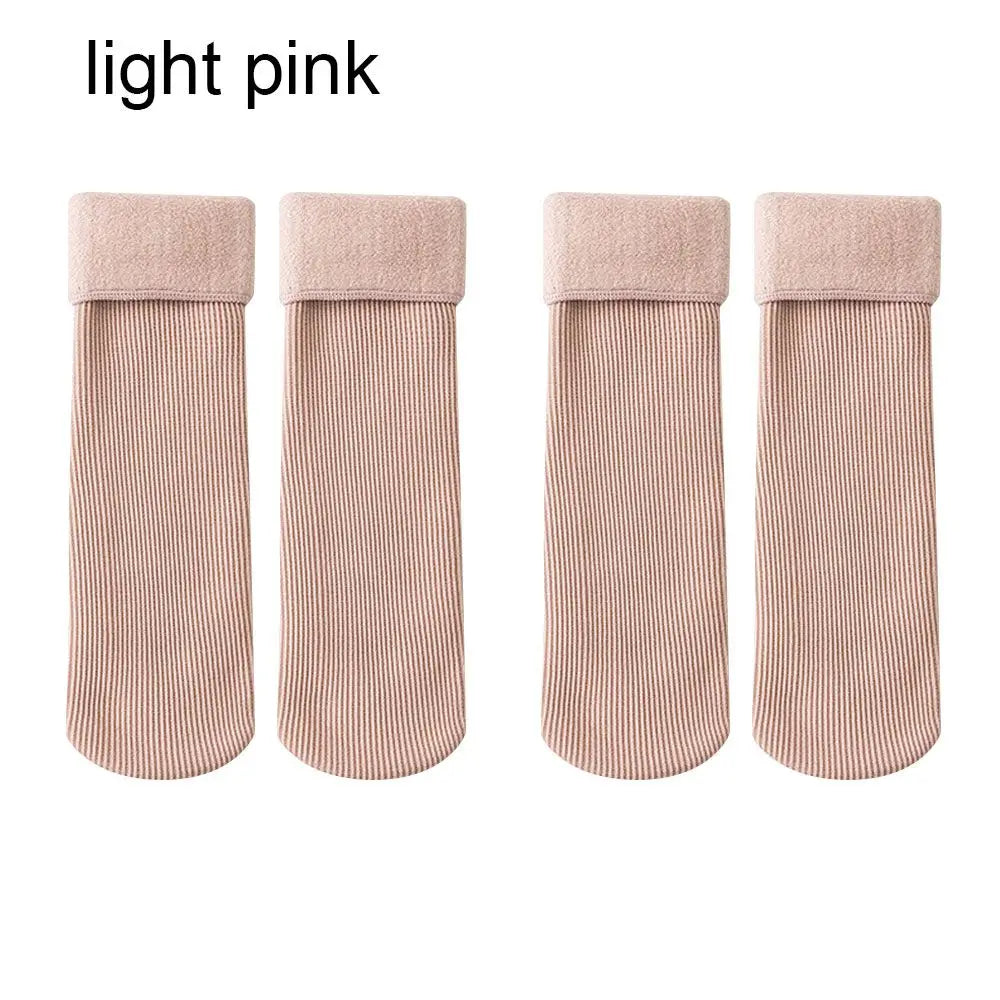 2Pairs Winter Wamer Socks Children Velvet Thicken Seamless Home Floor Socks Snow Thermal Keeping Sleeping Socks For Boys Girls