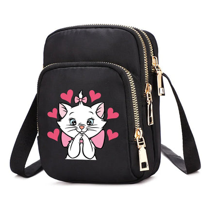 The Aristocats Marie Cat Women Shoulder Bags Cell Phone Purse Crossbody Shoulder Strap Handbag Female Girls Bags Causal Bag Gift