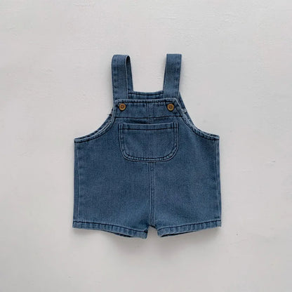 MILANCEL 2024 Summer Toddler Baby Clothing Set Girls T-shirt Suit Infant Solid Tee and Denim Overall Shorts Boys Outfit