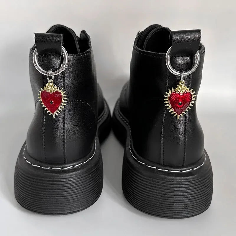 2PCS Hollow Big Stars Hearts Pendant Boots Shoes Buckles Decoration Metal Fashion Hearts Pendant Boots Shoes Buckles Shoe Charm